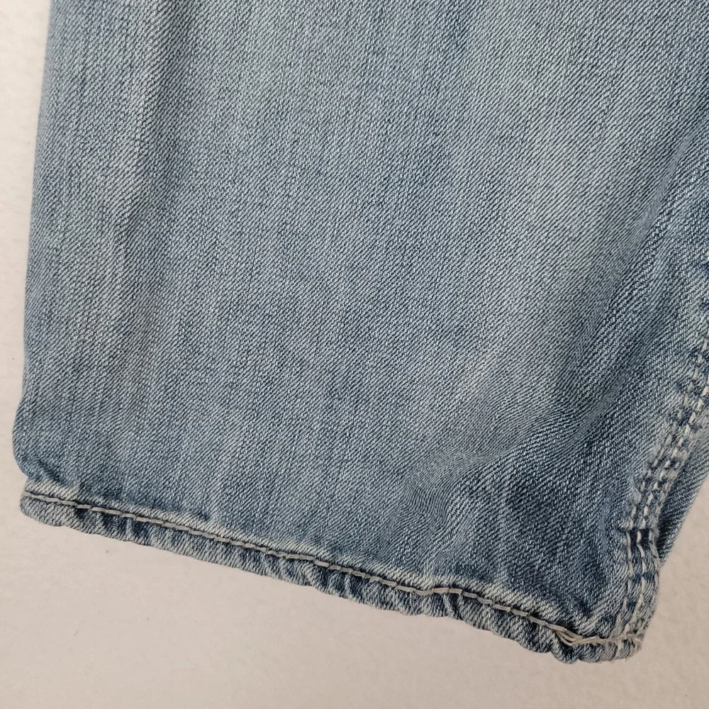 BKE Tyler Straight Leg Jeans Men's 34S Light Wash Thick Stitch Denim